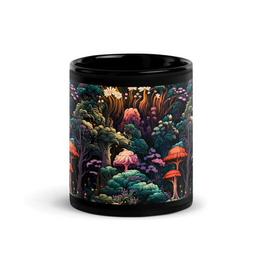 Trippy Garden: Mesmerizing Psychedelic Mushroom Mug Design