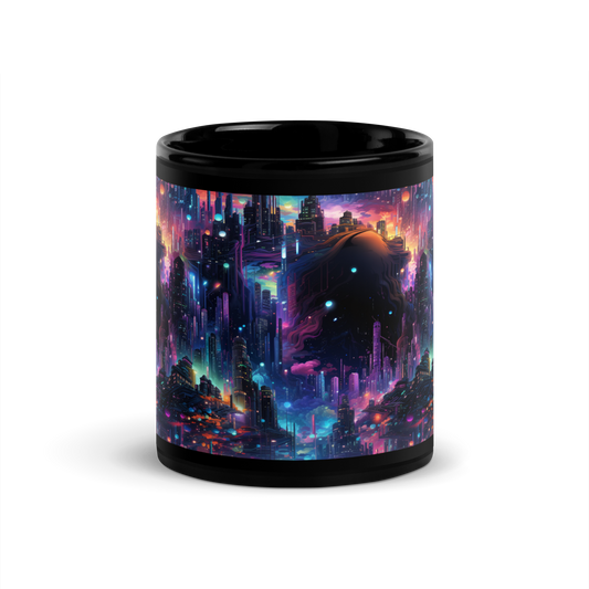 Vibrant Cityscapes: Future Skies, Stars , Vibrant Coffee Mug for Cosmic Coffee Lovers