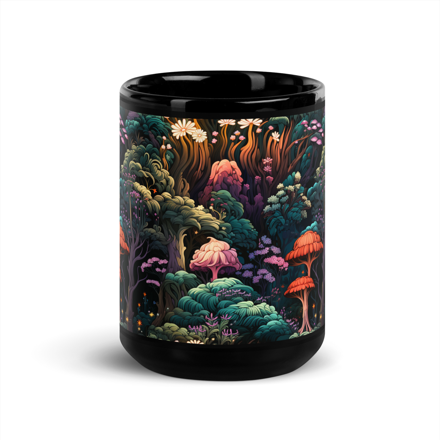 Trippy Garden: Mesmerizing Psychedelic Mushroom Mug Design