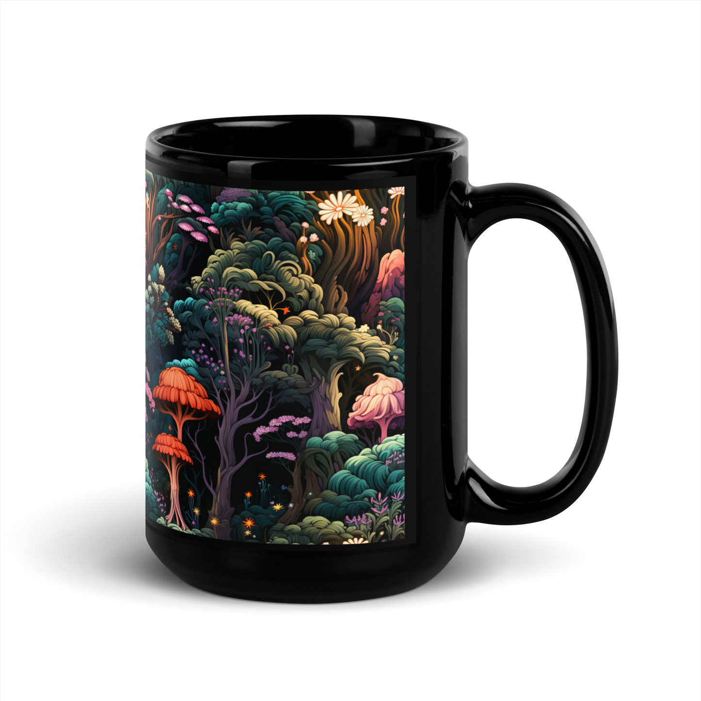 Trippy Garden: Mesmerizing Psychedelic Mushroom Mug Design