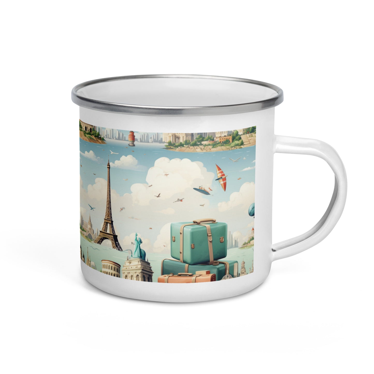 Wanderlust Adventure: Travel Inspired Coffee Mug - Maps and Explorers for the Digital Nomad's Journey