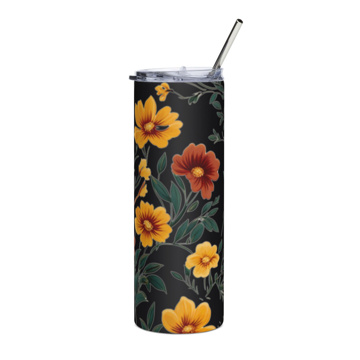 Floral Elegance Tumbler: Carry a Garden of Blooms with You - Vibrant Floral Drinkware