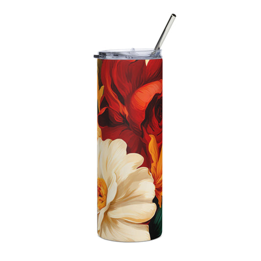 Blossom Bliss Tumbler: Sip from a Symphony of Blooms - Floral Paradise on the Go