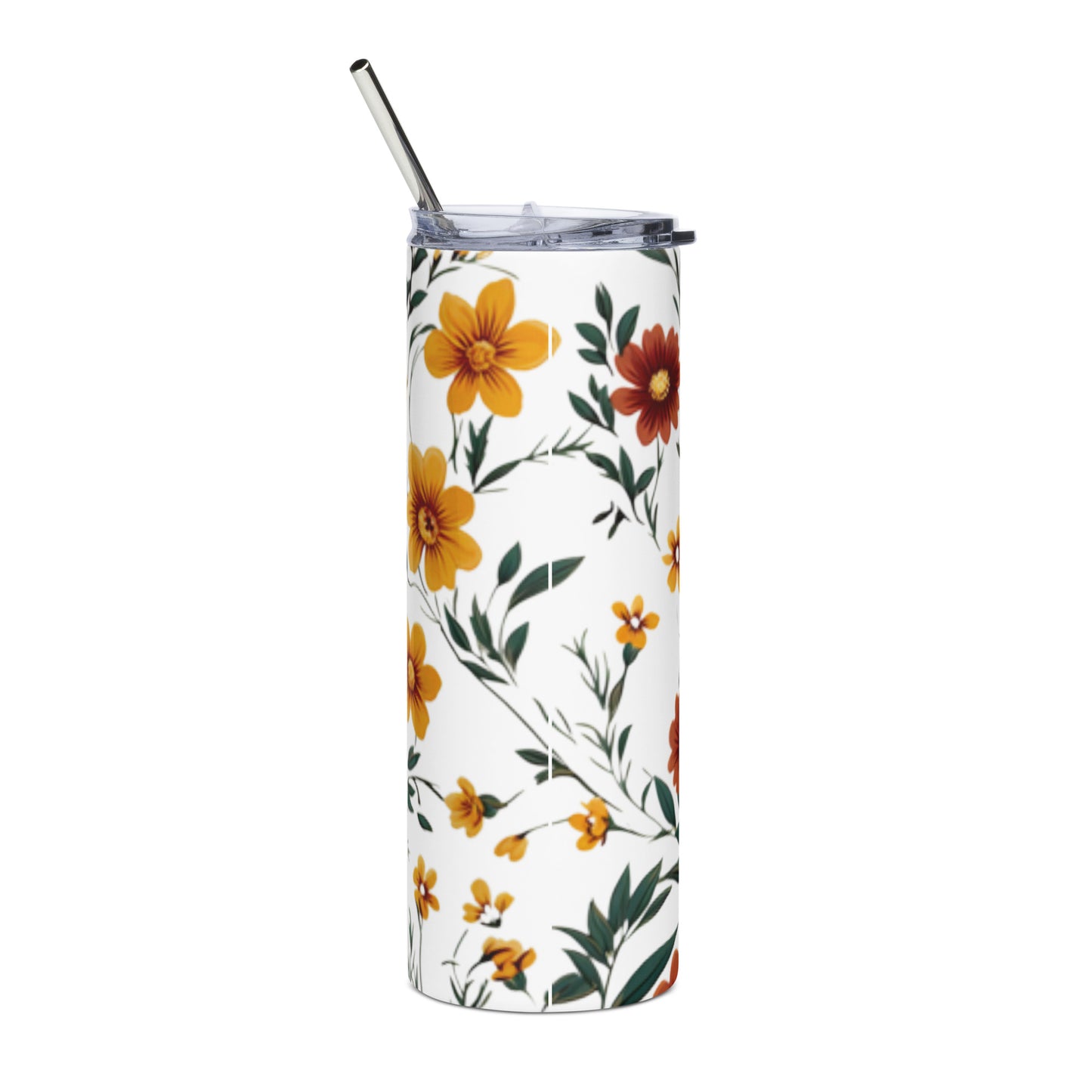 Floral Elegance Tumbler: Carry a Garden of Blooms with You - Vibrant Floral Drinkware