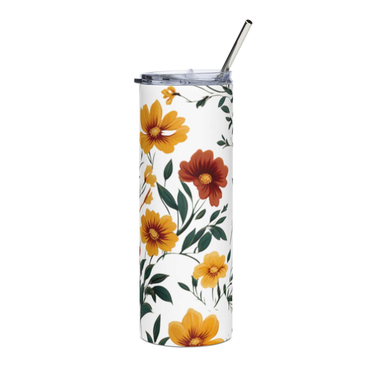 Floral Elegance Tumbler: Carry a Garden of Blooms with You - Vibrant Floral Drinkware