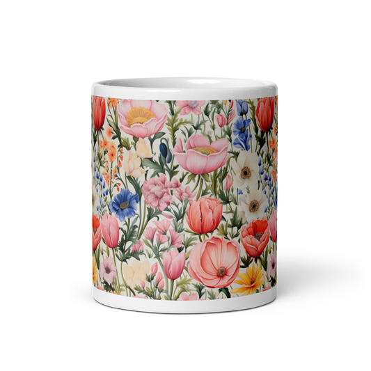 Enchanting Blooms: Blooming Garden Floral Coffee Mug - Embrace the Beauty of Nature