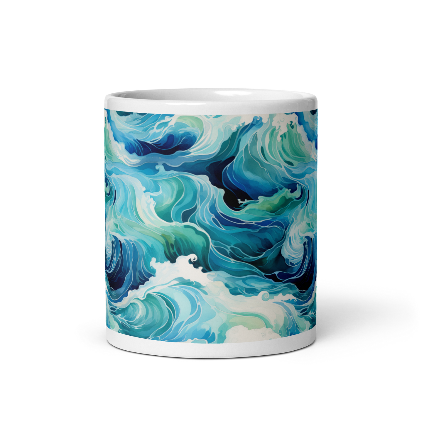 Ocean Bliss: Watercolors Coffee Mug - Dive into Serene Waves of Coastal Inspiration