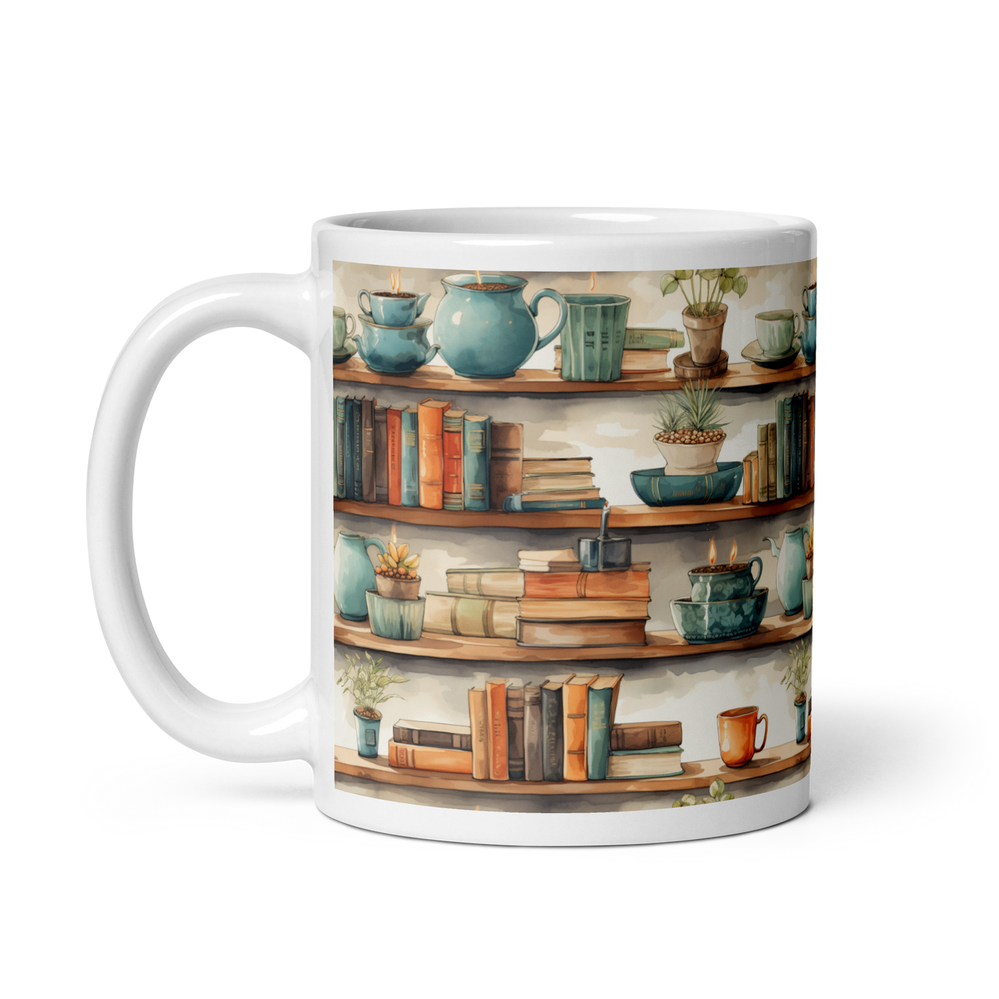 Cozy Corner Serenity: Coffee Mug with Pottery and Watercolors - A Relaxing Retreat