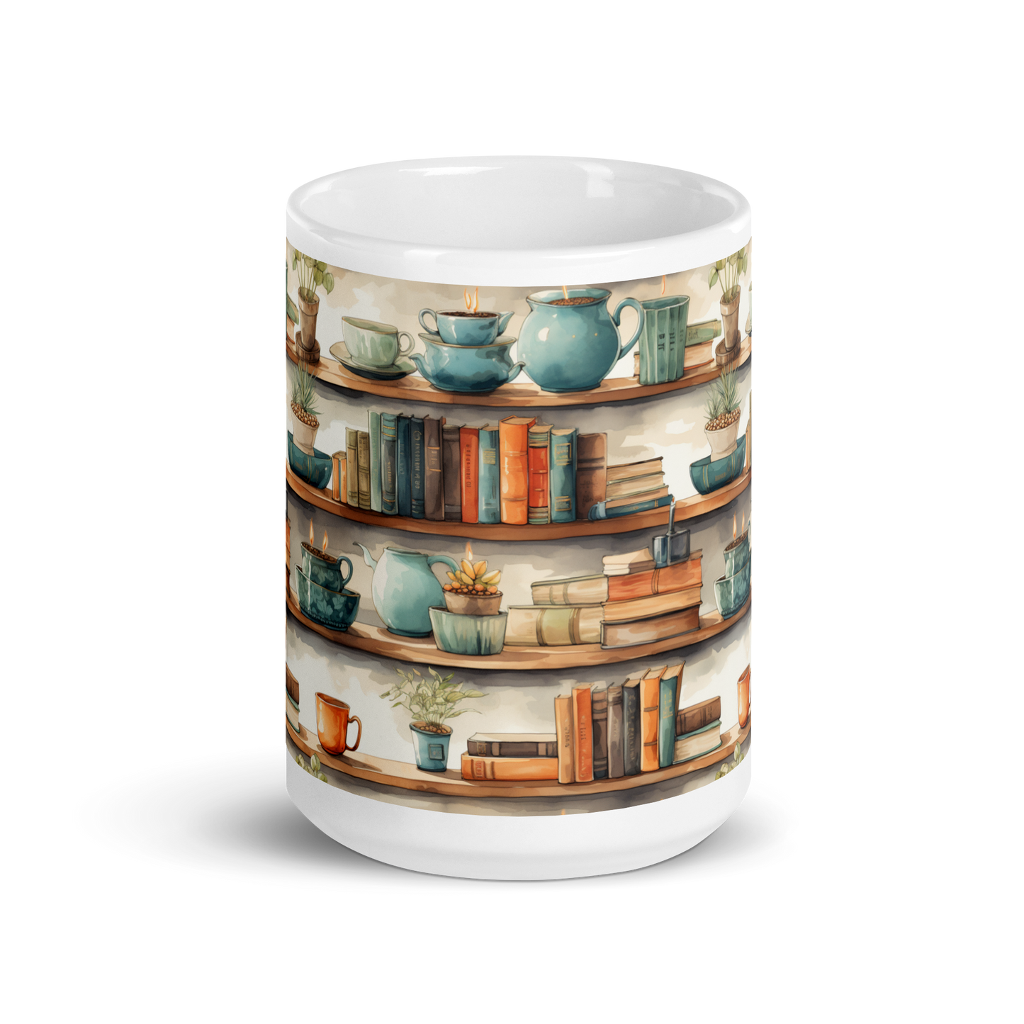 Cozy Corner Serenity: Coffee Mug with Pottery and Watercolors - A Relaxing Retreat