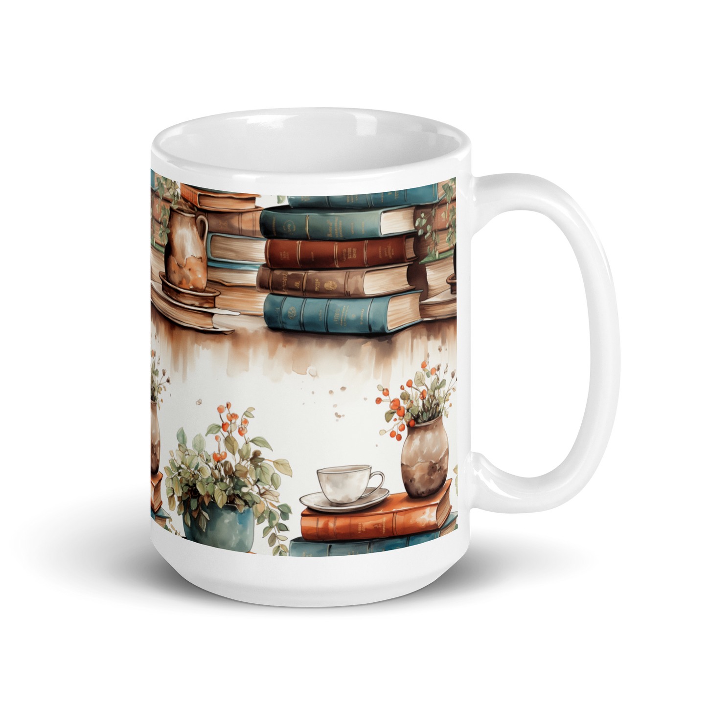 Bookworm's Retreat: Cozy Nook Coffee and Books Mug - Floral Delights for Literary Escapes