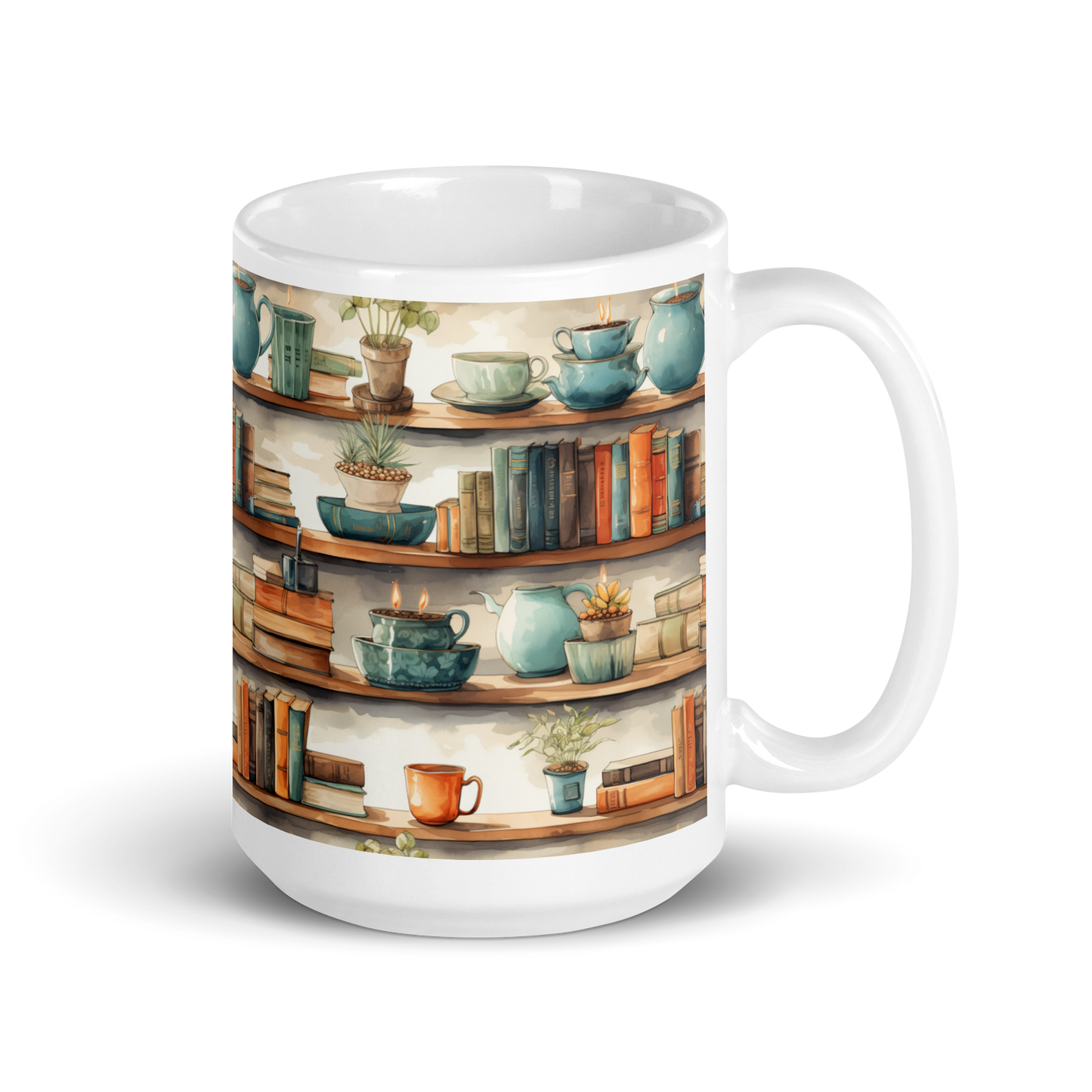 Cozy Corner Serenity: Coffee Mug with Pottery and Watercolors - A Relaxing Retreat